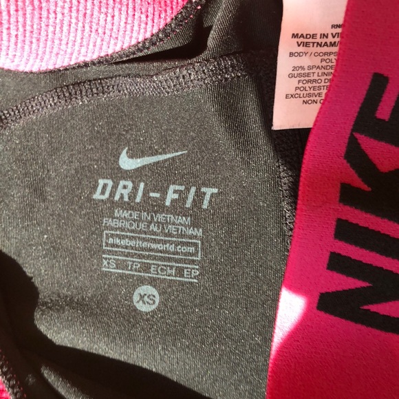Nike black spandex with pink wait band - Picture 2 of 3